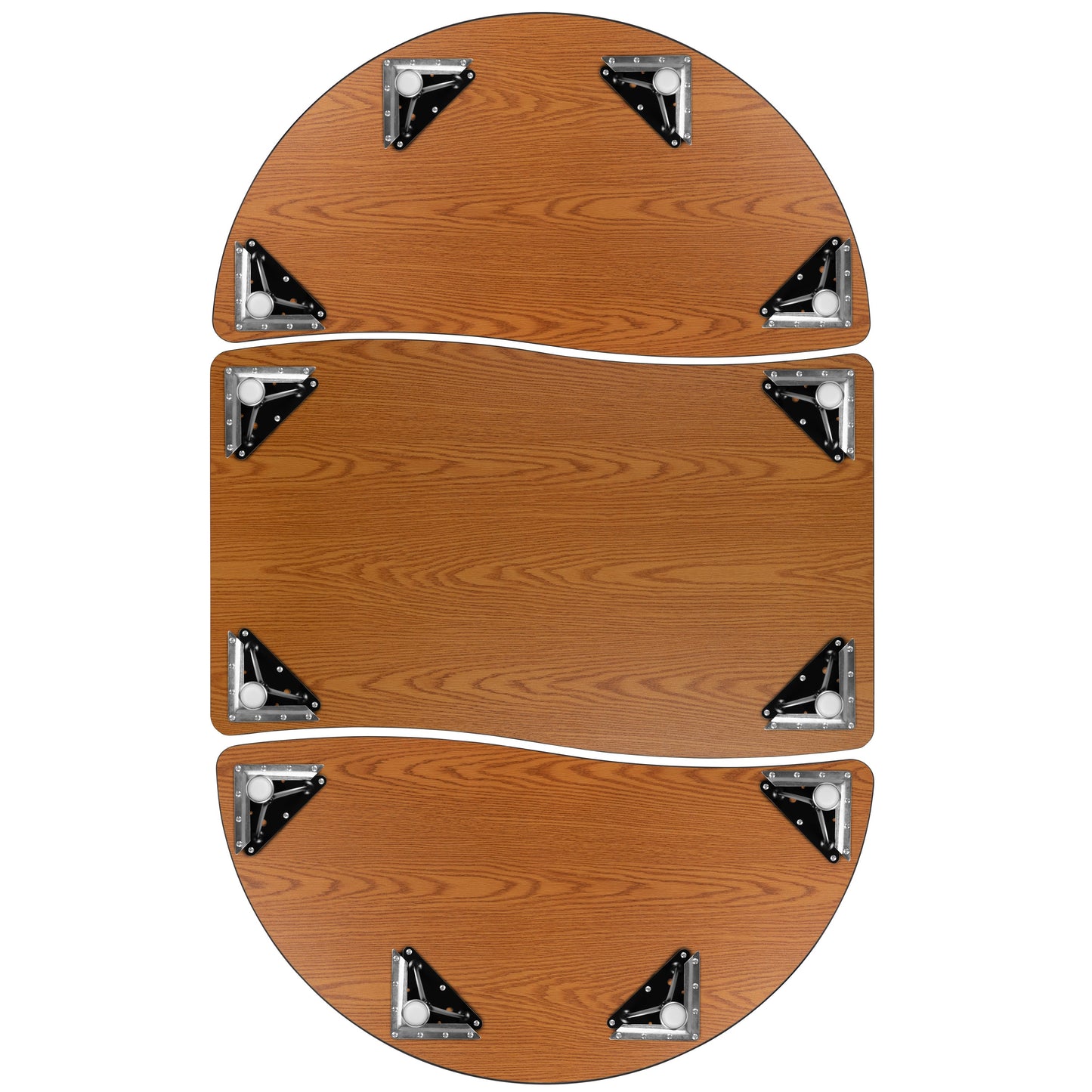 3PC 76" Oval Grey Table Set XU-GRP-A3048CON-48-GY-T-P-GG