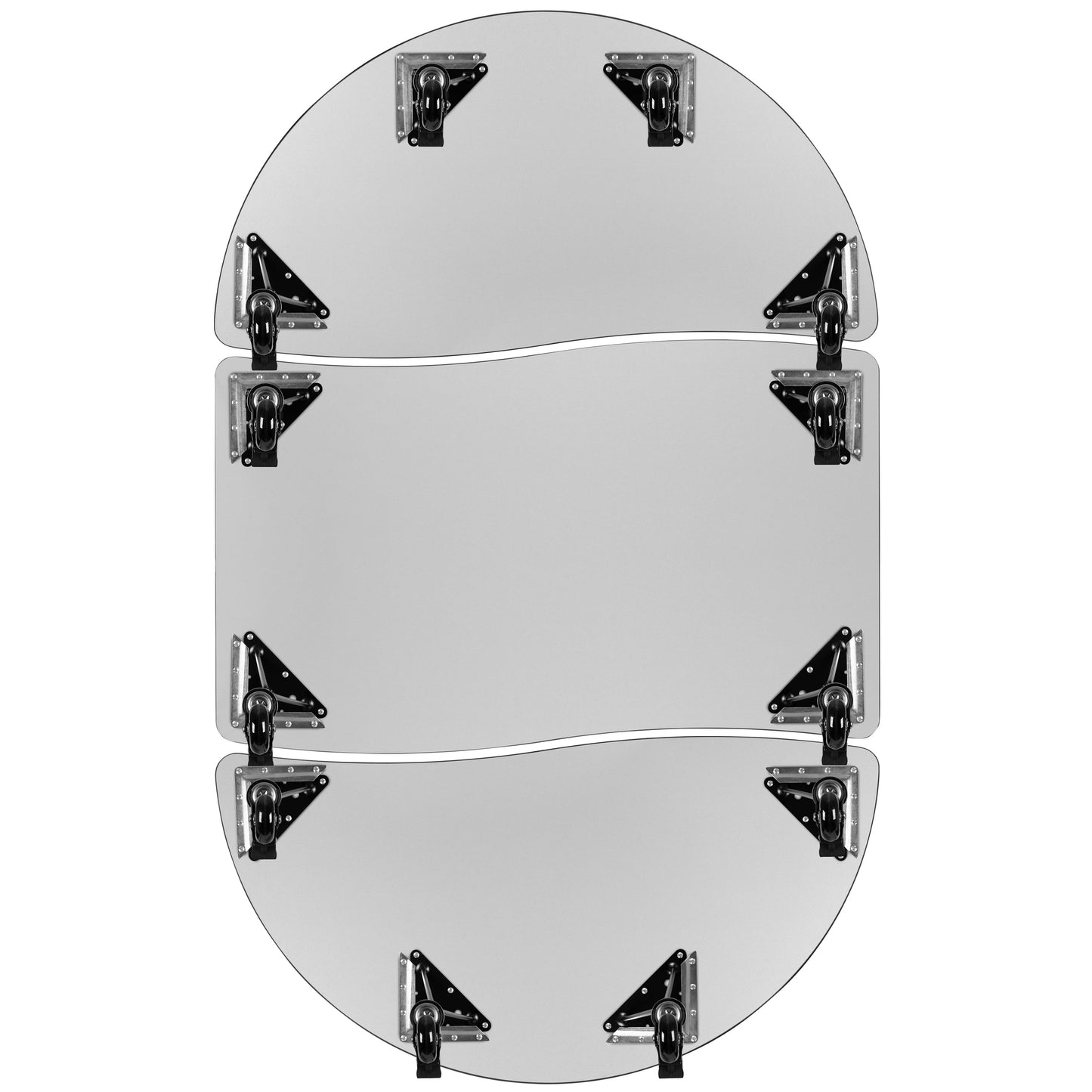 3PC 76" Oval Oak Table Set XU-GRP-A3048CON-48-OAK-T-A-CAS-GG