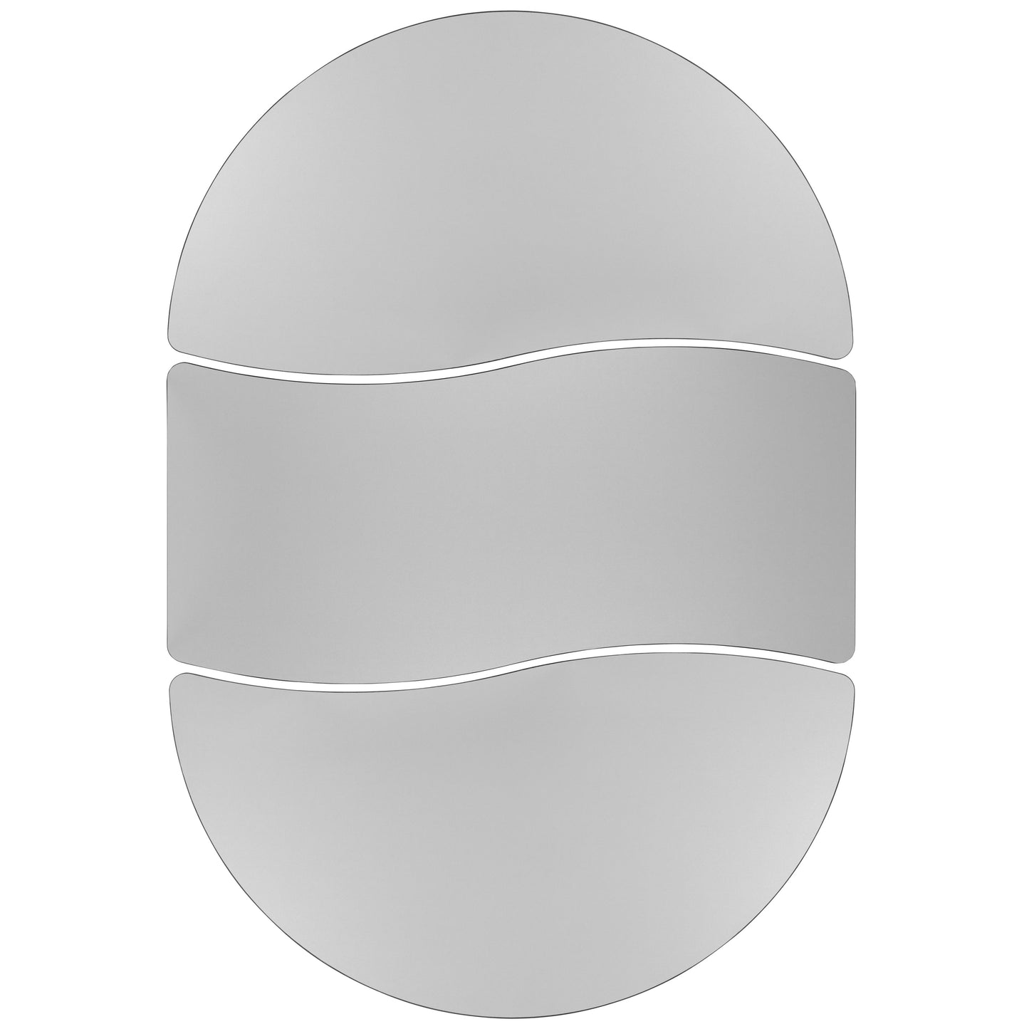 3PC 86" Oval Grey Table Set XU-GRP-A3060CON-60-GY-T-A-CAS-GG