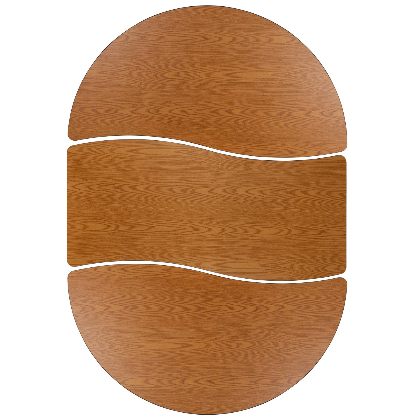 3PC 86" Oval Oak Table Set XU-GRP-A3060CON-60-OAK-T-A-CAS-GG