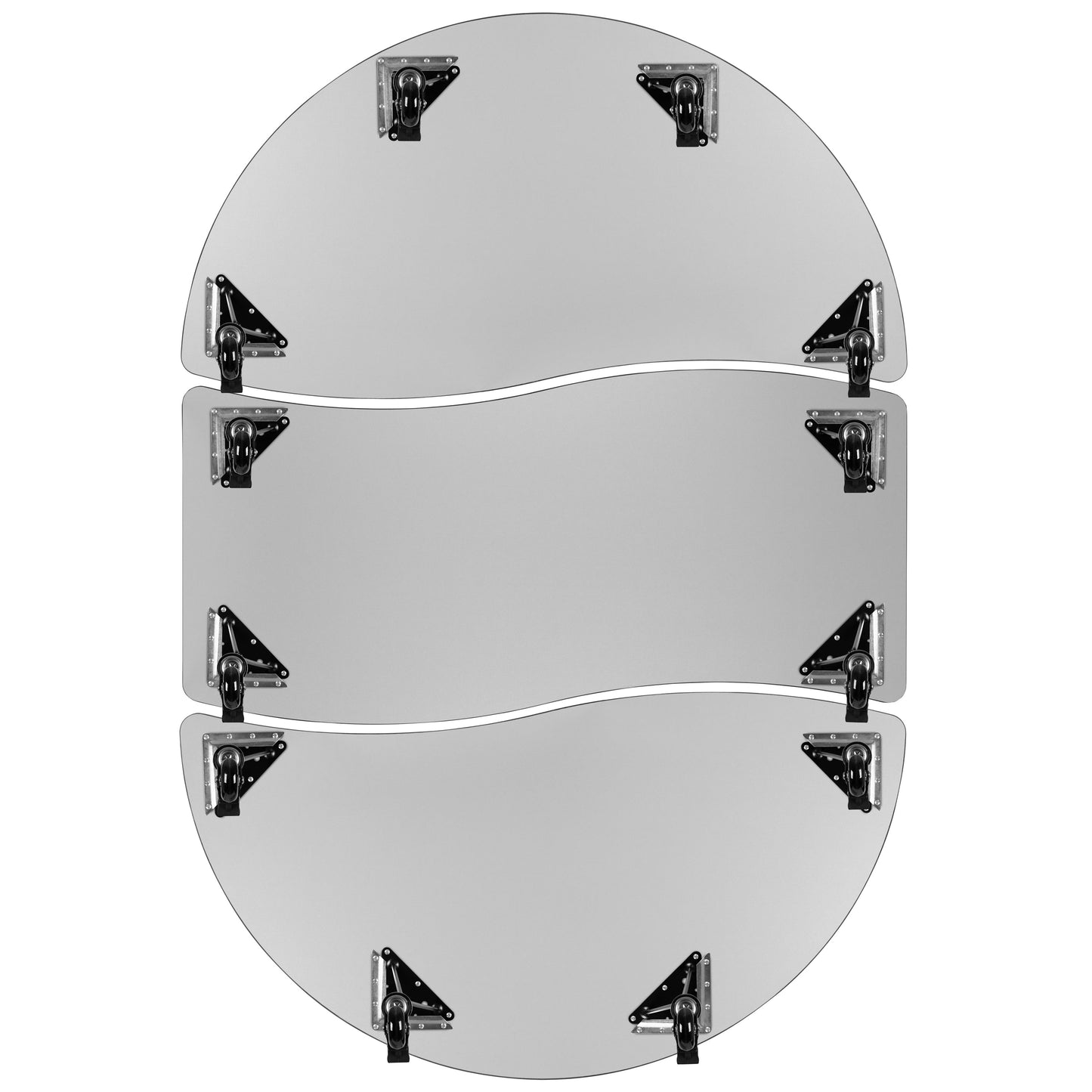 3PC 86" Oval Oak Table Set XU-GRP-A3060CON-60-OAK-T-A-CAS-GG