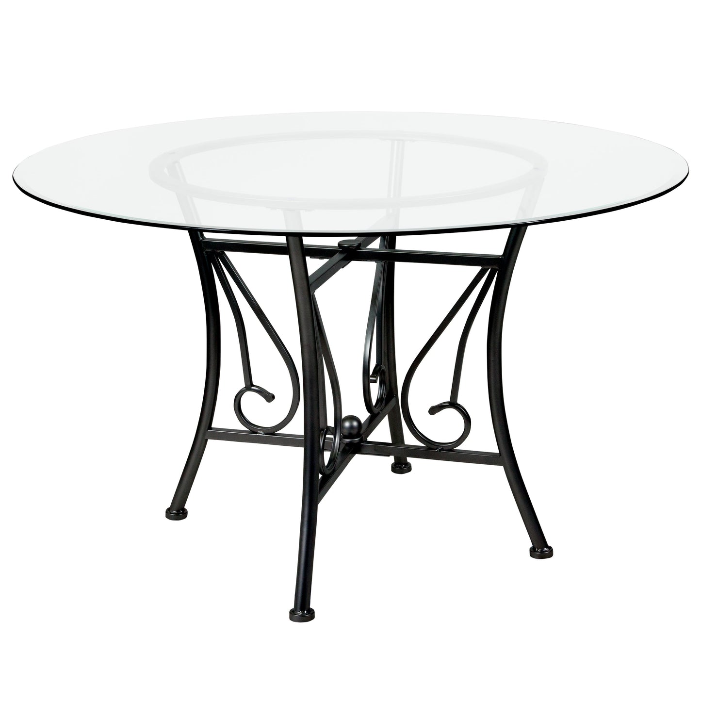 48RD Glass Table/Black Frame XU-TBG-16-GG