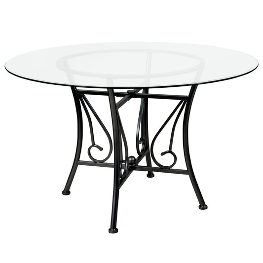 48RD Glass Table/Black Frame XU-TBG-16-GG