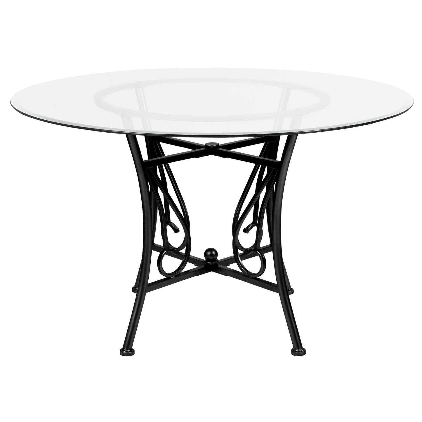 48RD Glass Table/Black Frame XU-TBG-16-GG
