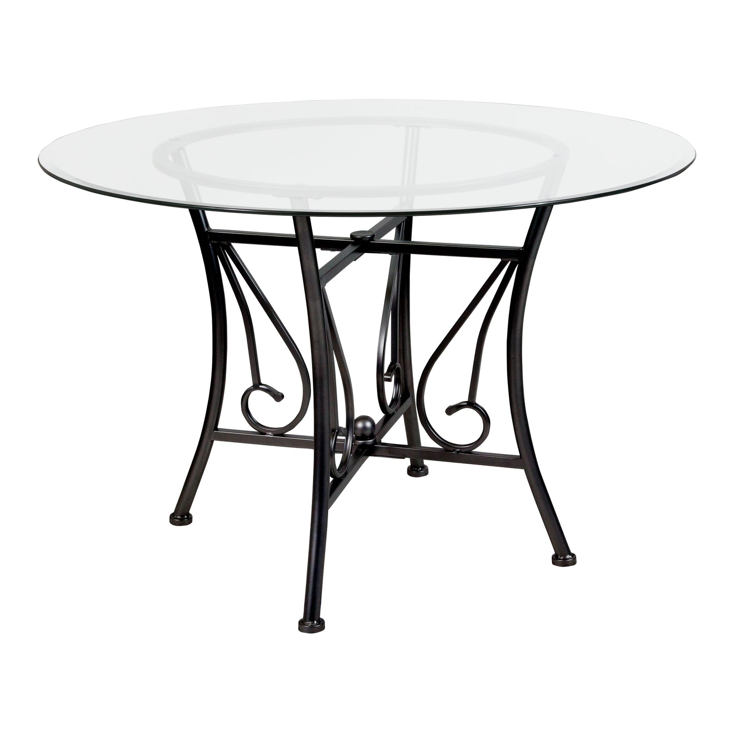 45RD Glass Table/Black Frame XU-TBG-17-GG