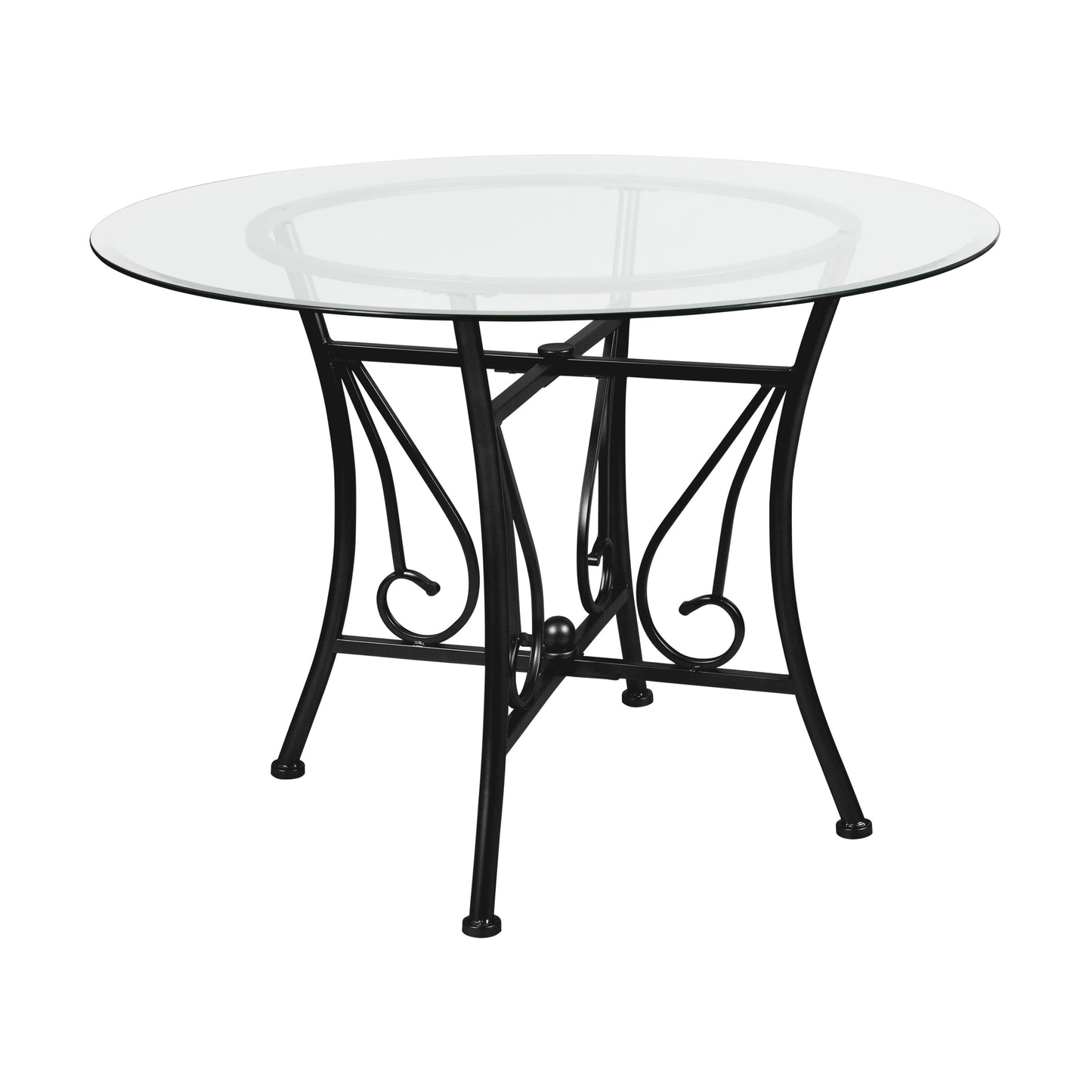 42RD Glass Table/Black Frame XU-TBG-18-GG