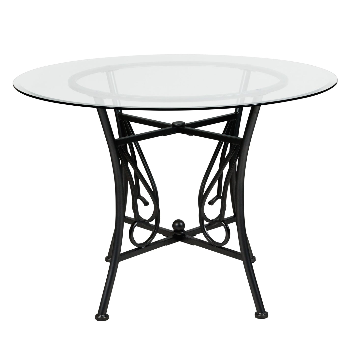 42RD Glass Table/Black Frame XU-TBG-18-GG