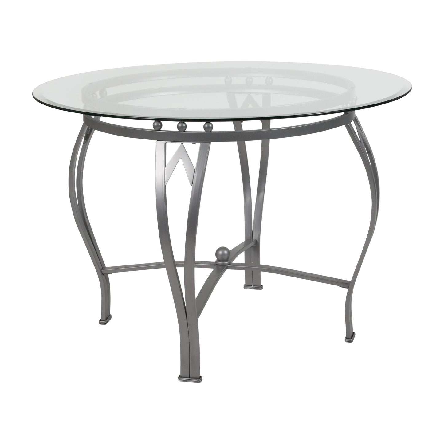 42RD Glass Table/Silver Frame XU-TBG-24-GG