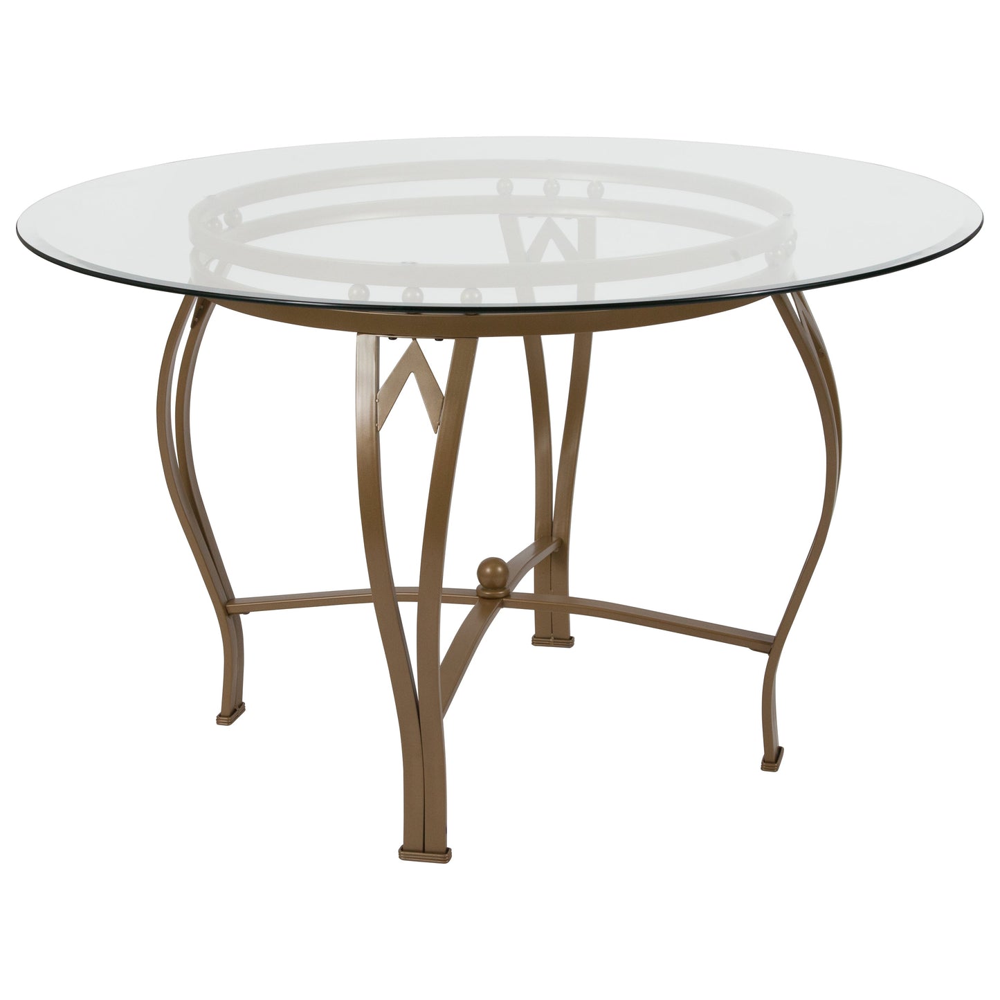 48RD Glass Table/Gold Frame XU-TBG-7-GG