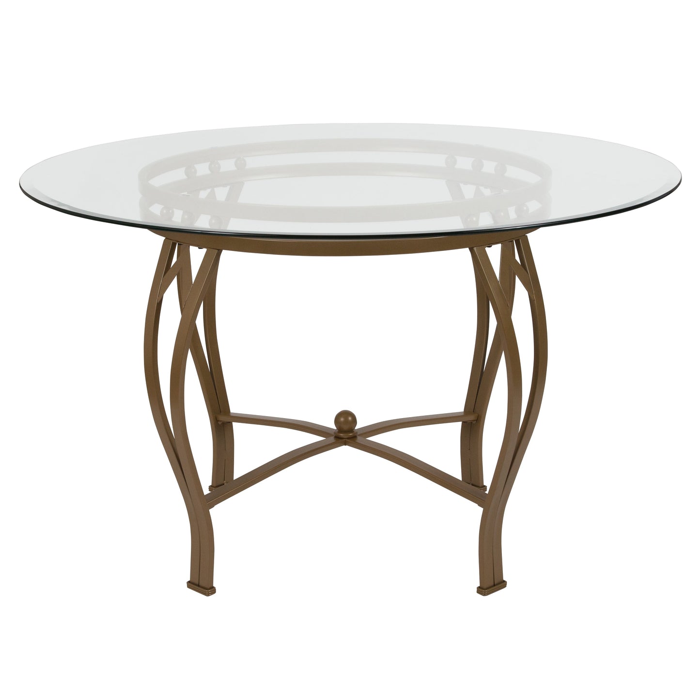 48RD Glass Table/Gold Frame XU-TBG-7-GG