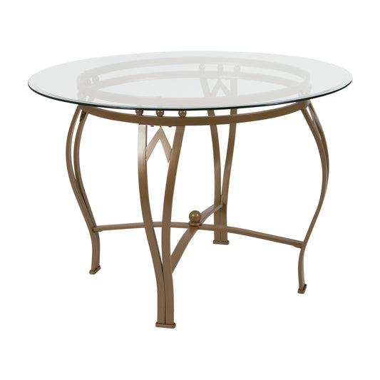42RD Glass Table/Gold Frame XU-TBG-9-GG