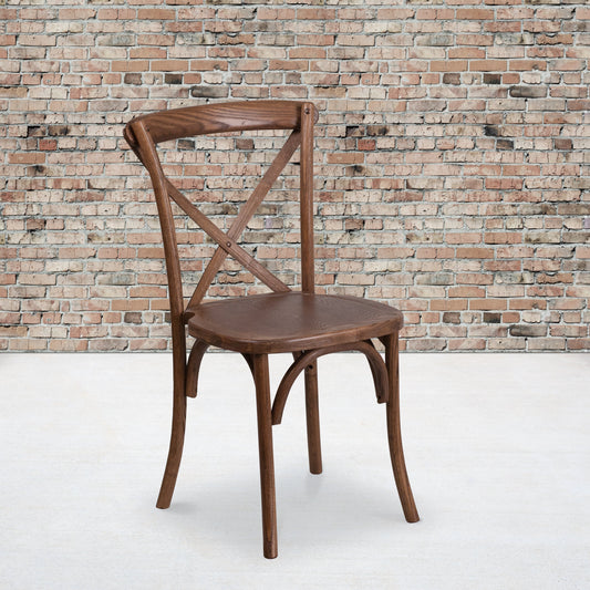 Pecan Cross Back Chair XU-X-PEC-GG