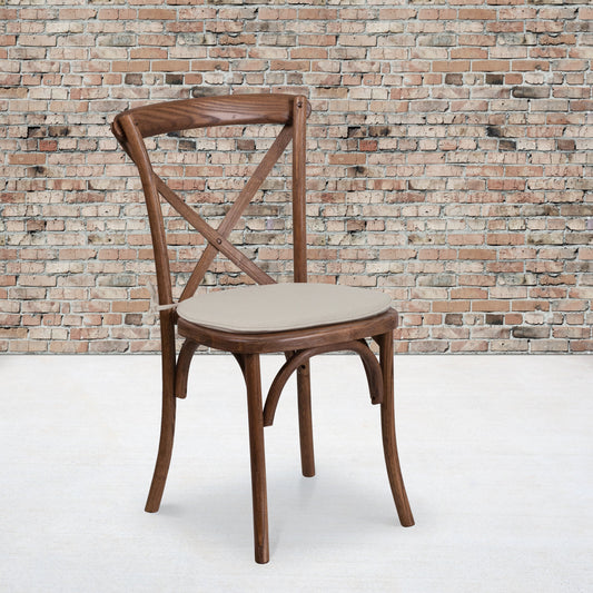 Pecan Cross Back Chair XU-X-PEC-NTC-GG
