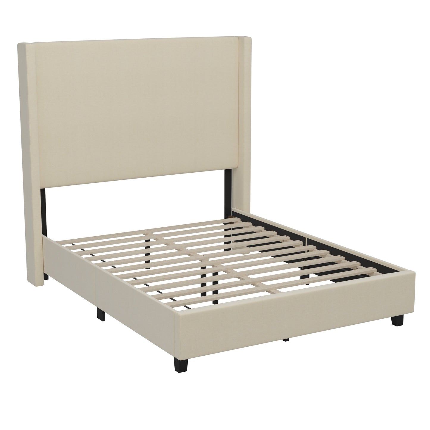 Beige Full Size Platform Bed YK-1077-BEIGE-F-GG