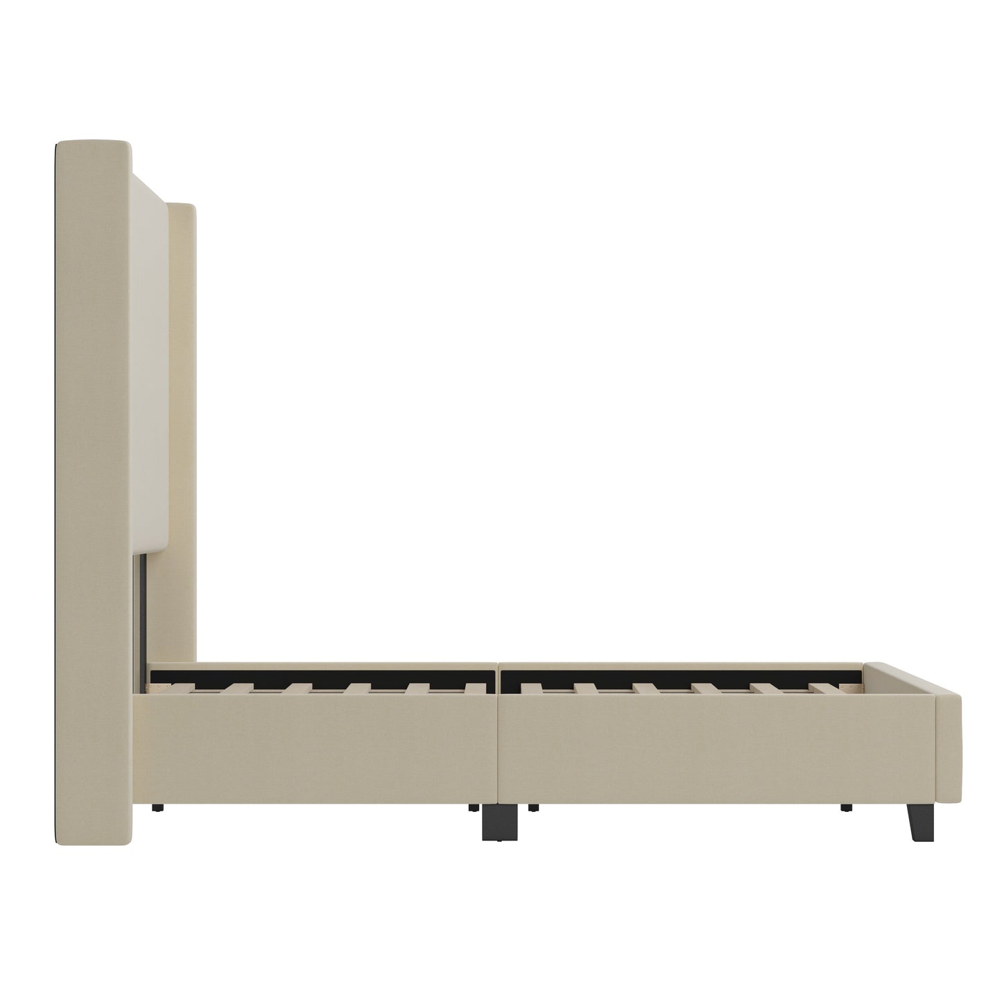 Beige Full Size Platform Bed YK-1077-BEIGE-F-GG
