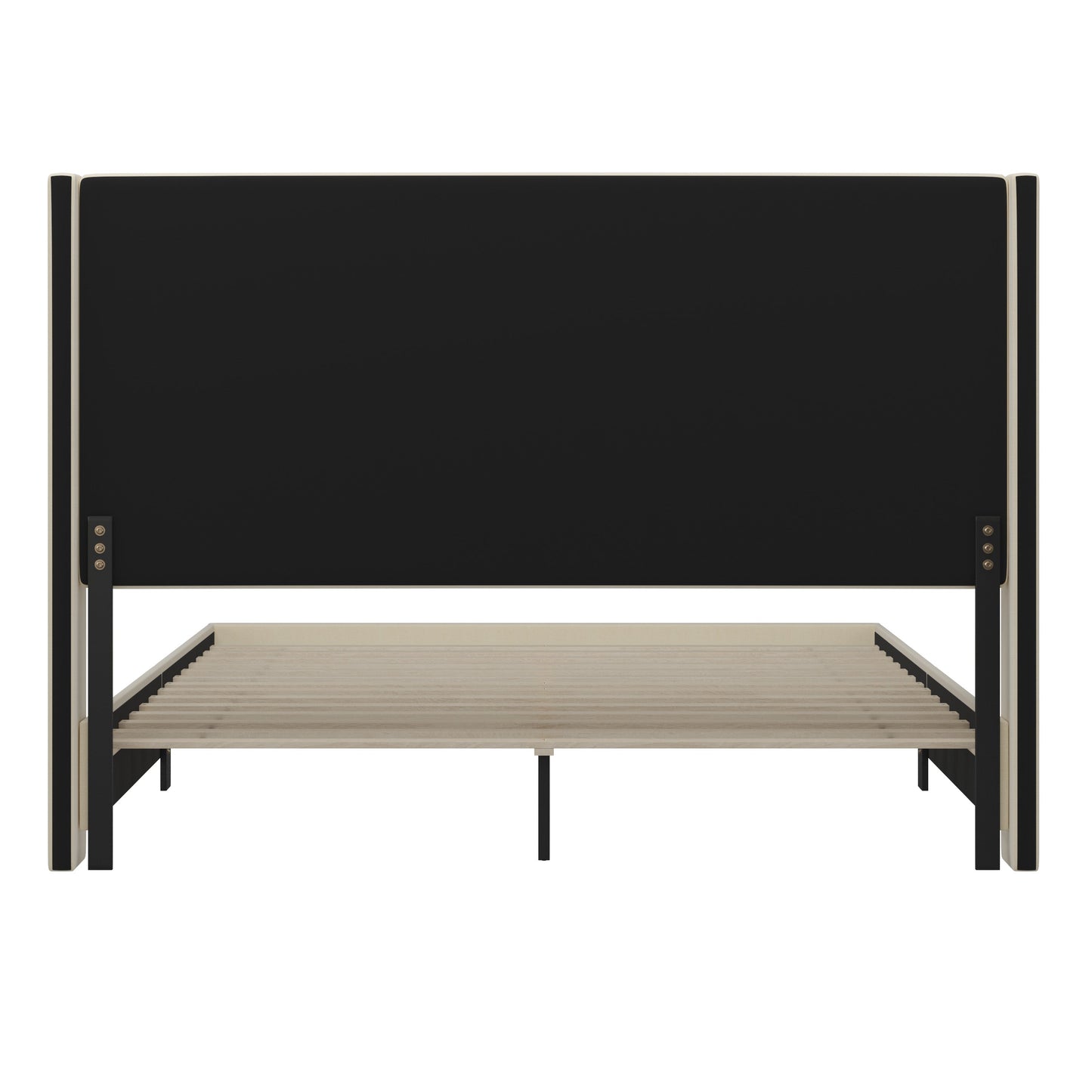 Beige King Size Platform Bed YK-1077-BEIGE-K-GG