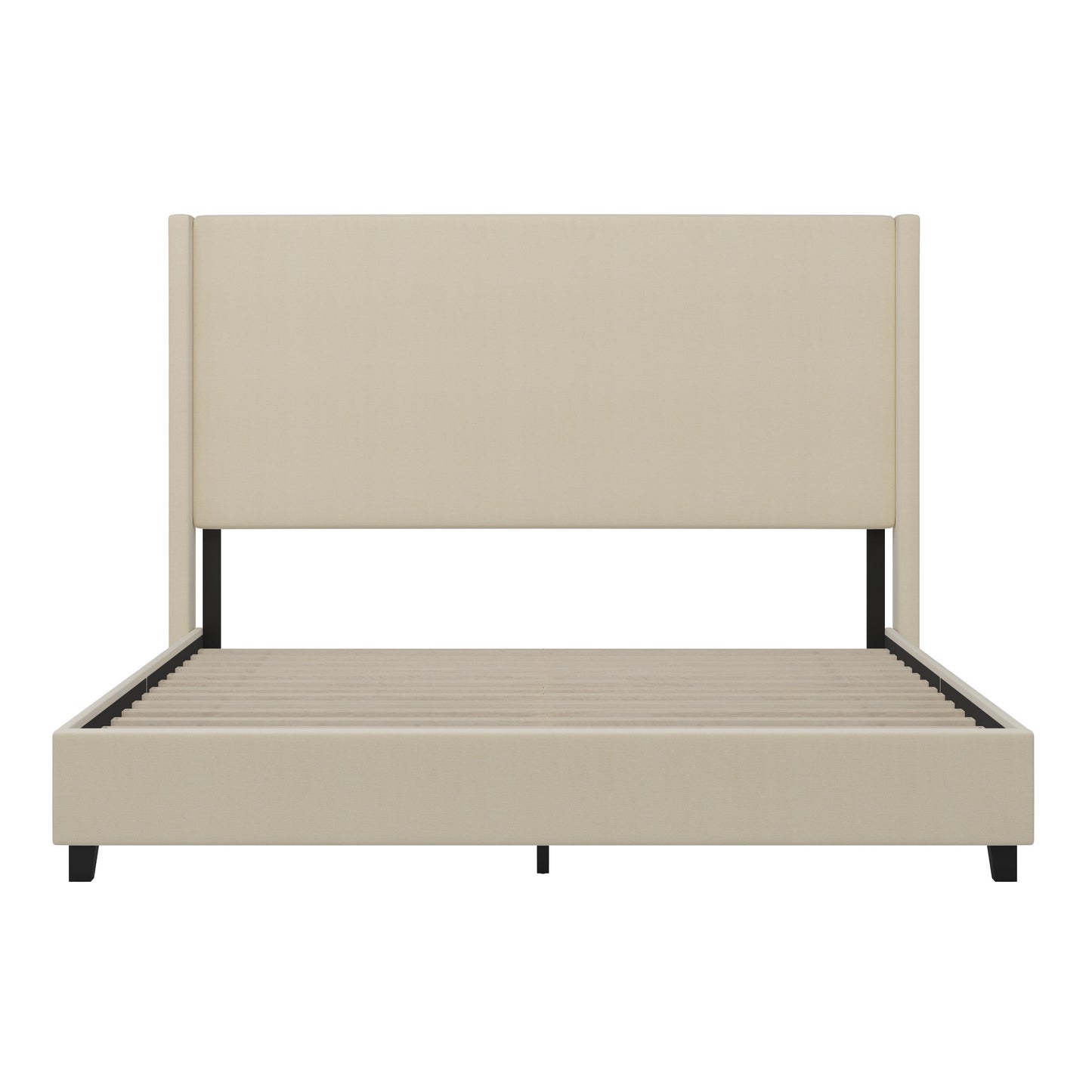 Beige King Size Platform Bed YK-1077-BEIGE-K-GG