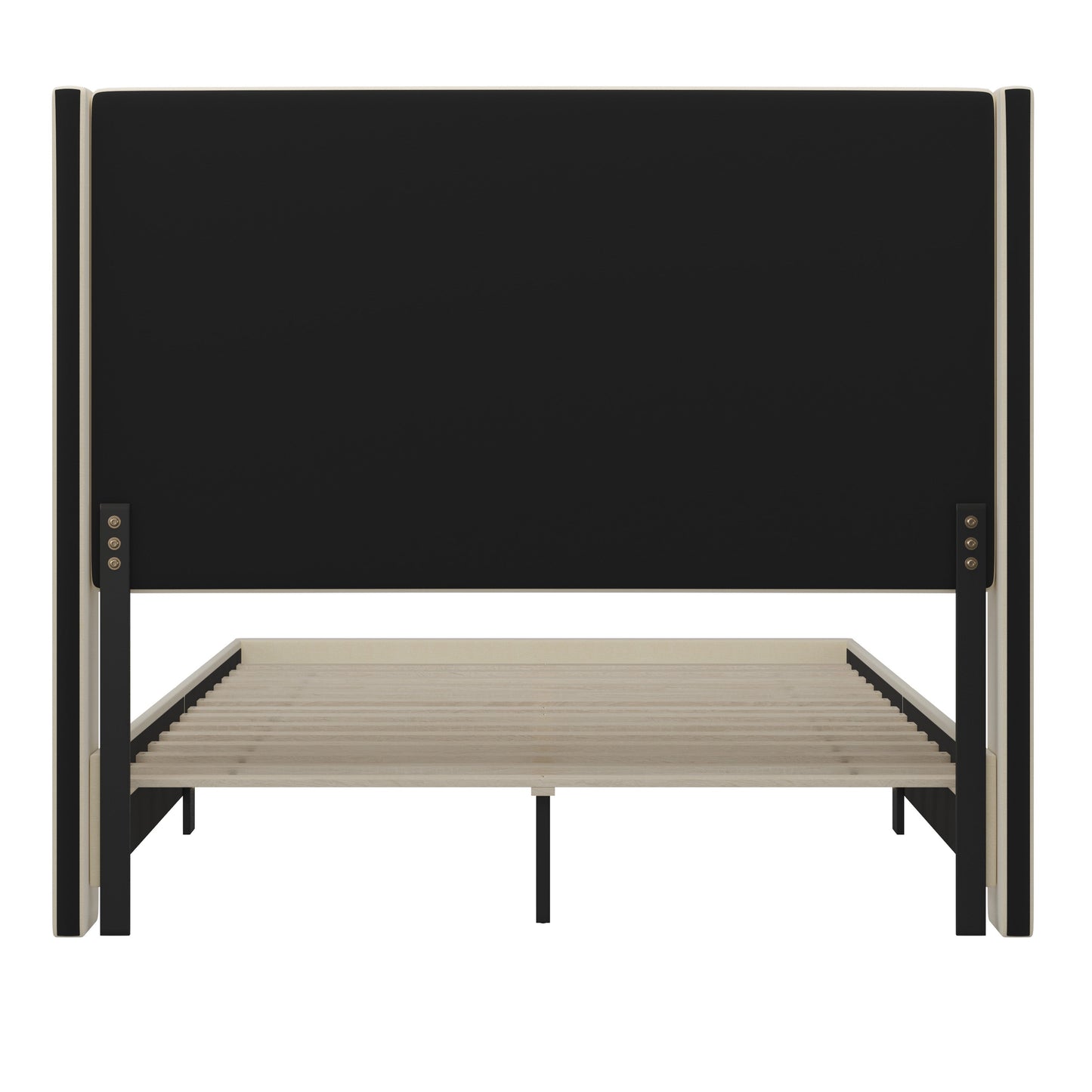 Beige Queen Size Platform Bed YK-1077-BEIGE-Q-GG