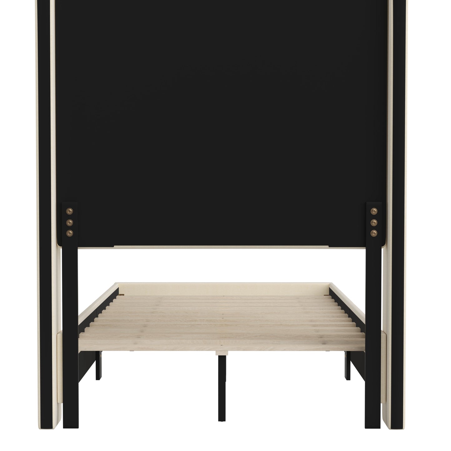 Beige Twin Size Platform Bed YK-1077-BEIGE-T-GG