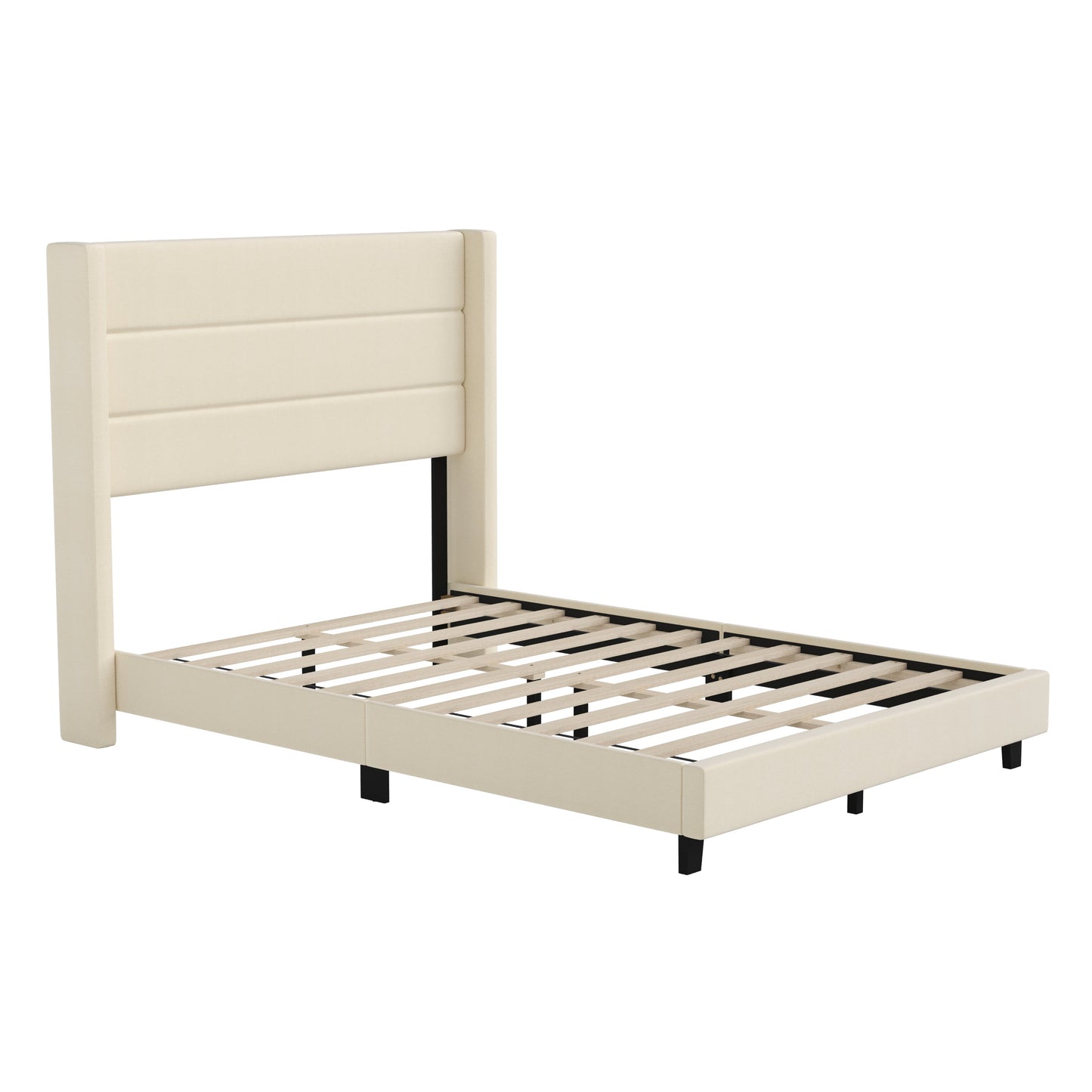 Beige Full Platform Bed YK-1078-BEIGE-F-GG