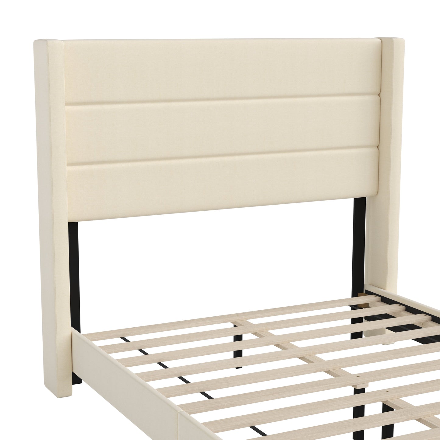 Beige Full Platform Bed YK-1078-BEIGE-F-GG