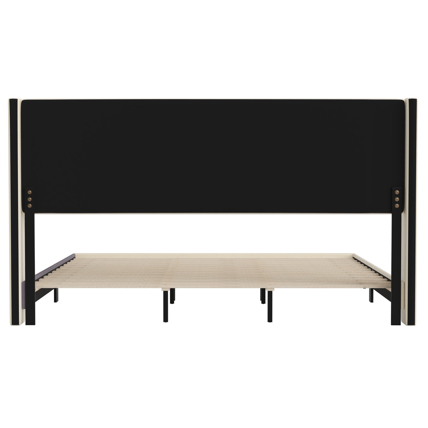 Beige King Platform Bed YK-1078-BEIGE-K-GG