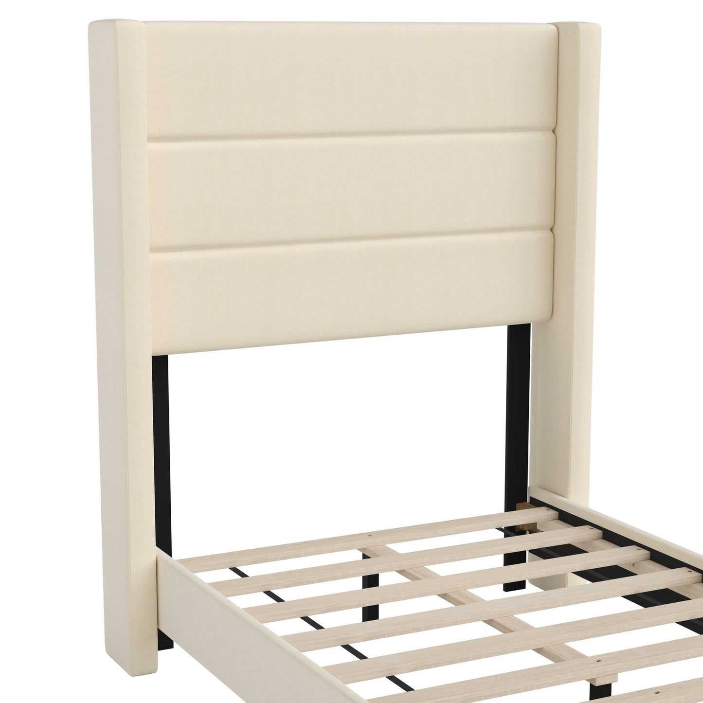 Beige Twin Platform Bed YK-1078-BEIGE-T-GG