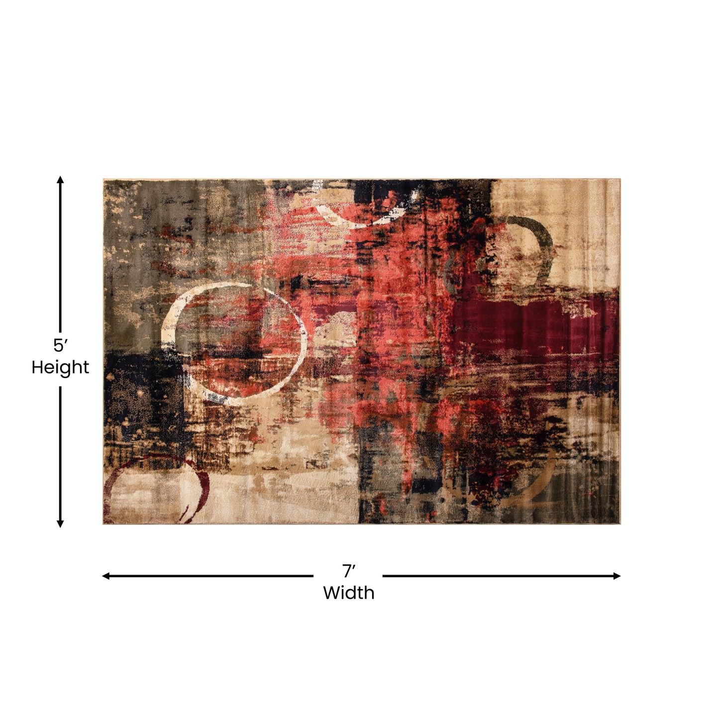 5x7 Abstract Area Rug YK-A811A-D8571-57-GR-GG