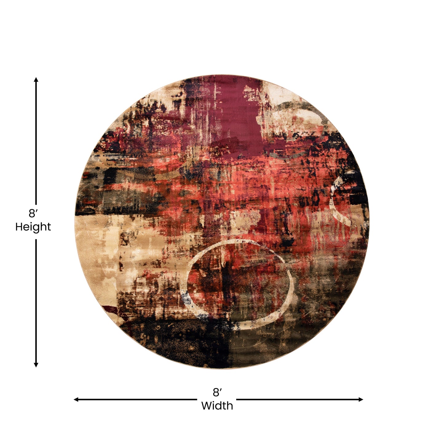 8x8 Round Abstract Area Rug YK-A811A-D8571-8R-GR-GG