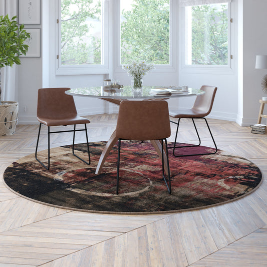 8x8 Round Abstract Area Rug YK-A811A-D8571-8R-GR-GG