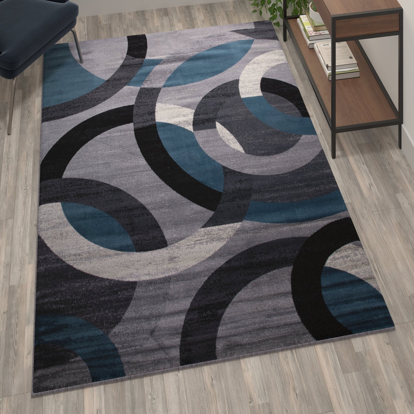 5x7 Blue/Gray Area Rug YK-F968B-D9826-57-BL-GG