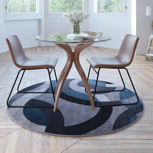 5x5 RD Blue/Gray Area Rug YK-F968B-D9826-5R-BL-GG