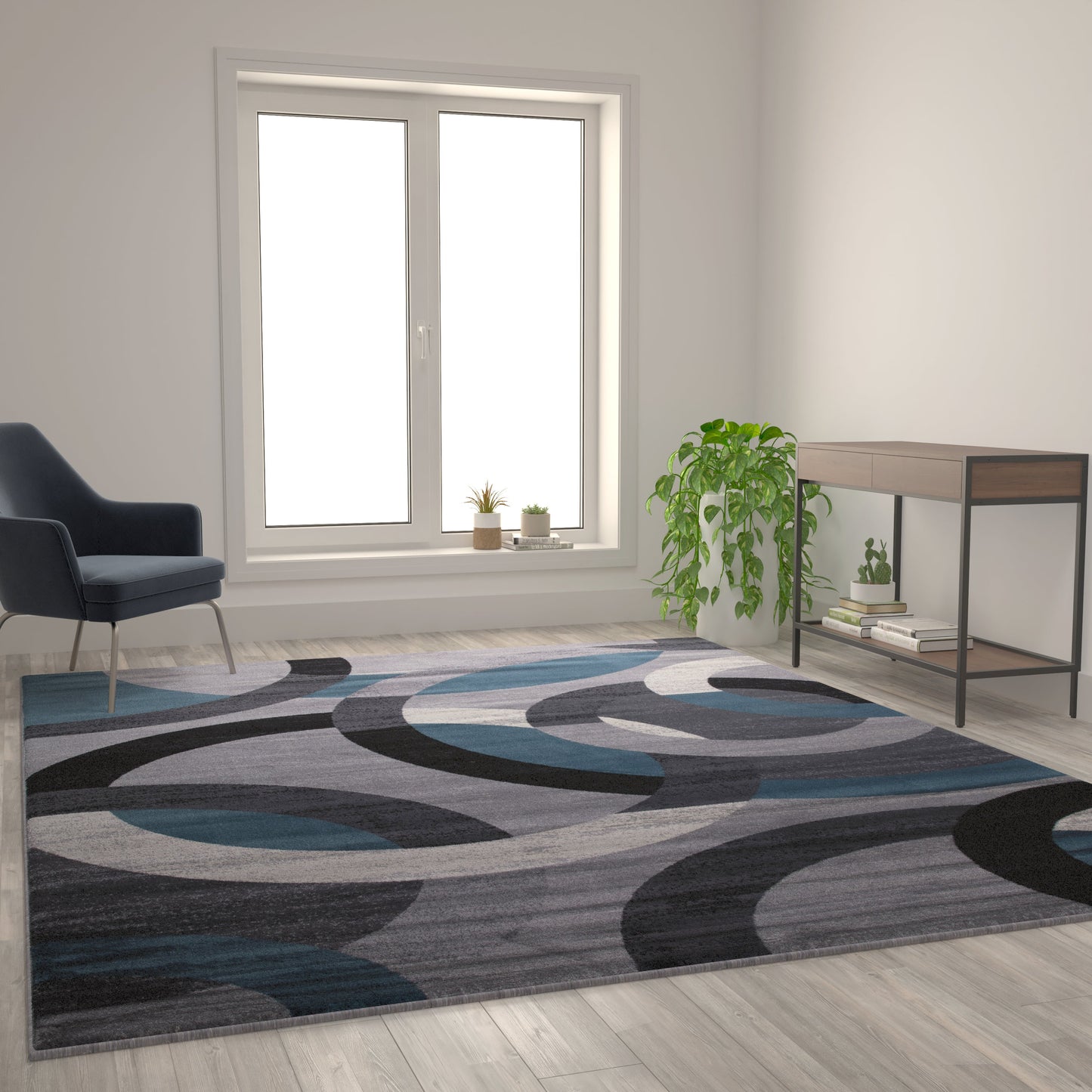 8x10 Blue/Gray Area Rug YK-F968B-D9826-810-BL-GG