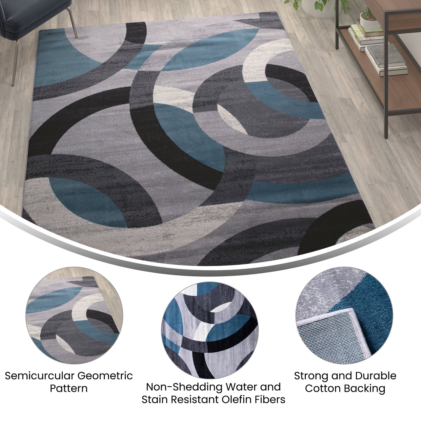 6x9 Blue/Gray Area Rug YK-F968B-D9826-96-BL-GG