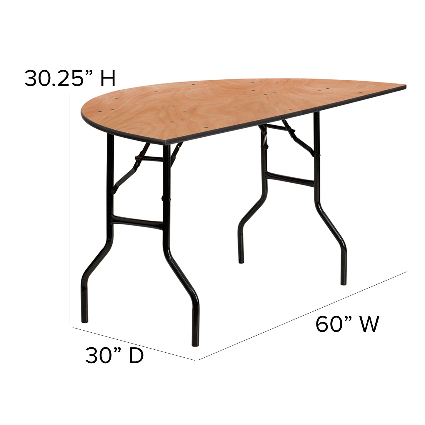 60HLF-RD Wood Fold Table YT-WHRFT60-HF-GG