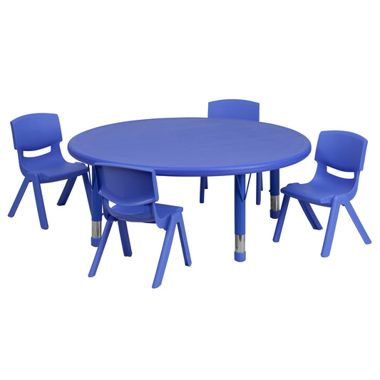 45RD Blue Activity Table Set YU-YCX-0053-2-ROUND-TBL-BLUE-E-GG