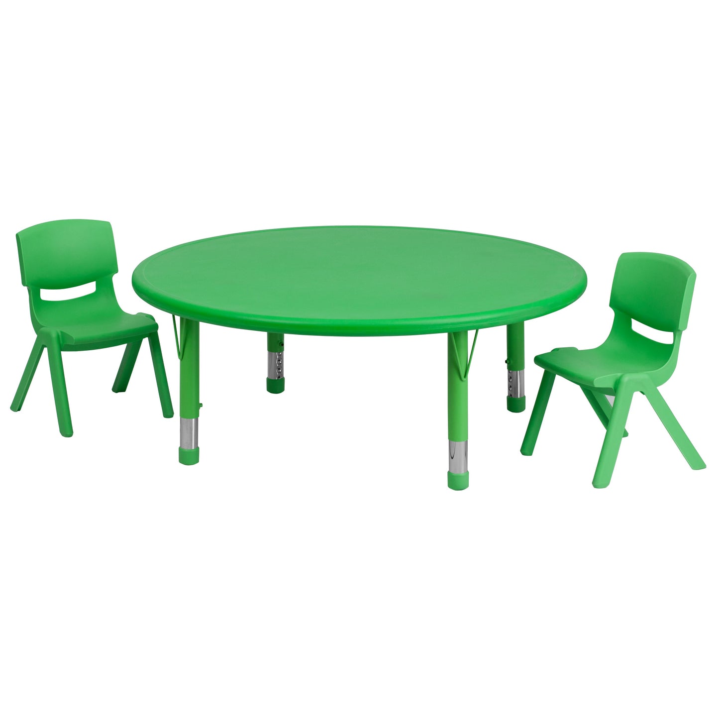 45RD Green Activity Table Set YU-YCX-0053-2-ROUND-TBL-GREEN-R-GG