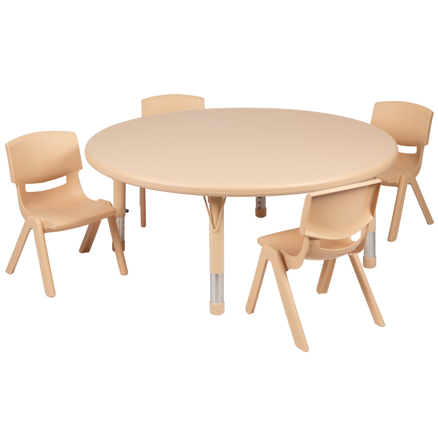 45RD Natural Kids Table Set YU-YCX-0053-2-ROUND-TBL-NAT-E-GG