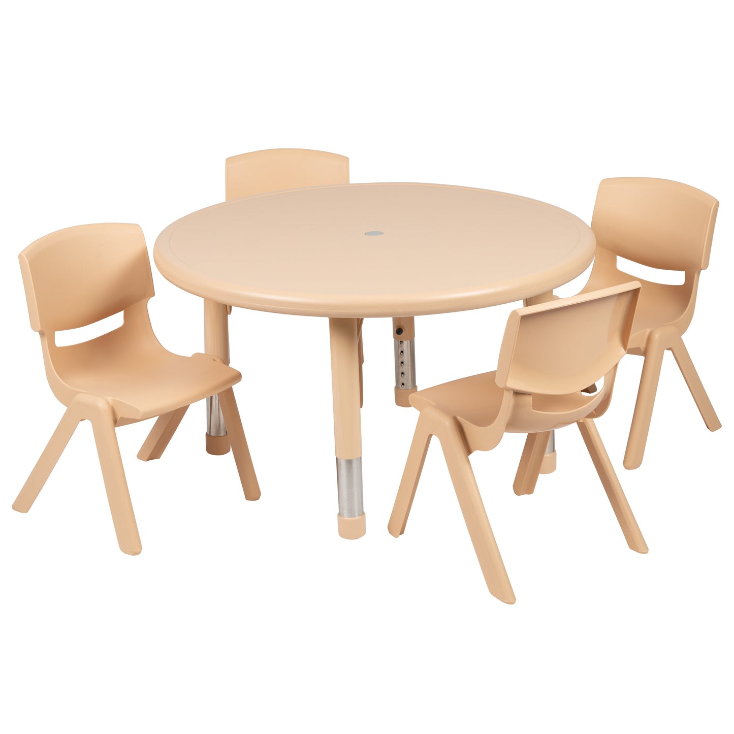 33RD Natural Kids Table Set YU-YCX-0073-2-ROUND-TBL-NAT-E-GG