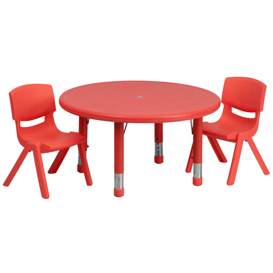 33RD Red Activity Table Set YU-YCX-0073-2-ROUND-TBL-RED-R-GG