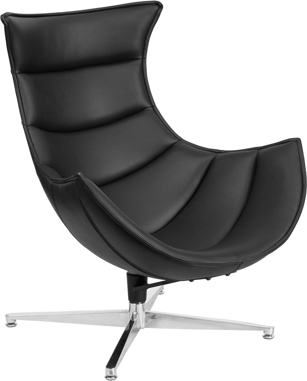 Black Leather Cocoon Chair ZB-31-GG