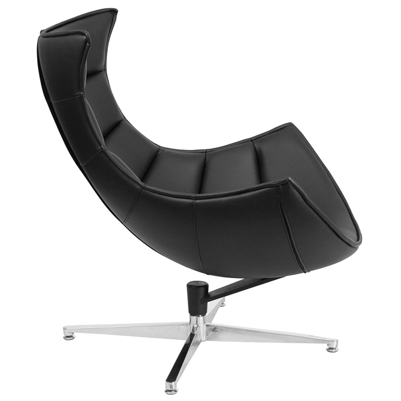 Black Leather Cocoon Chair ZB-31-GG