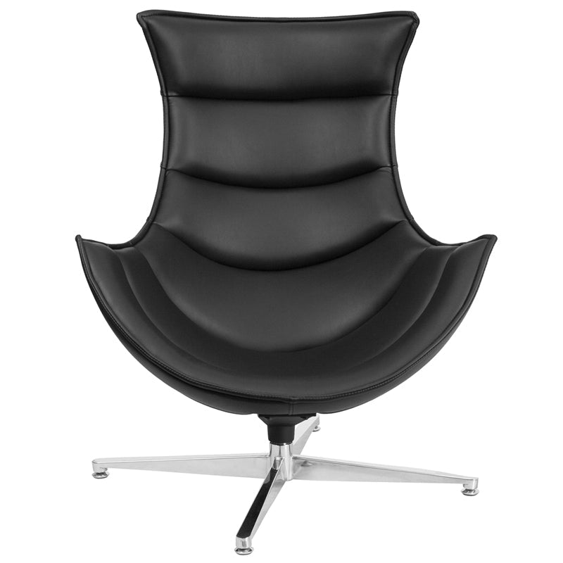 Black Leather Cocoon Chair ZB-31-GG