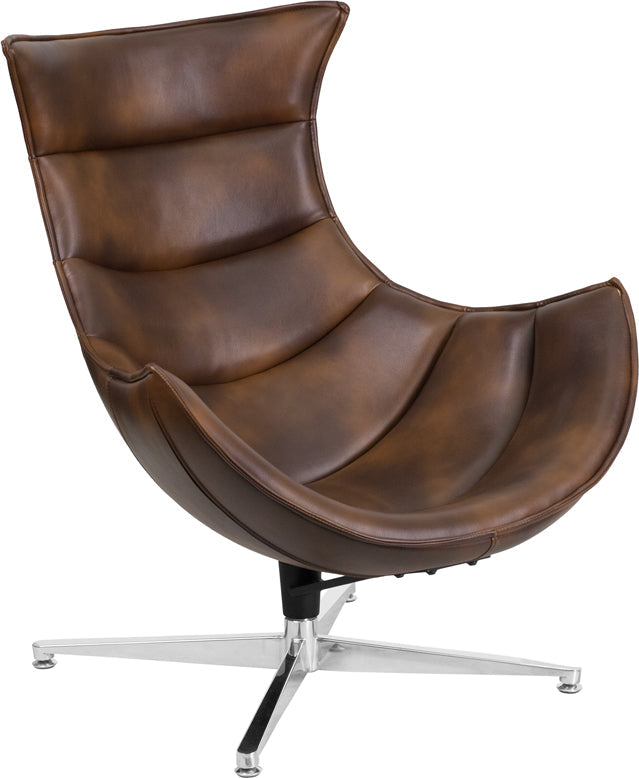 Brown Leather Cocoon Chair ZB-39-GG