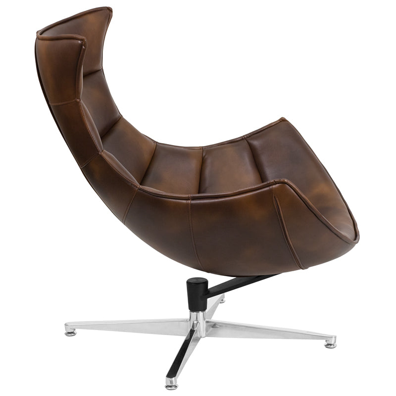 Brown Leather Cocoon Chair ZB-39-GG