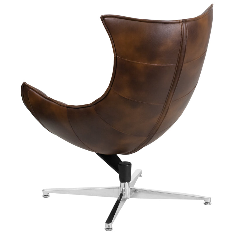 Brown Leather Cocoon Chair ZB-39-GG