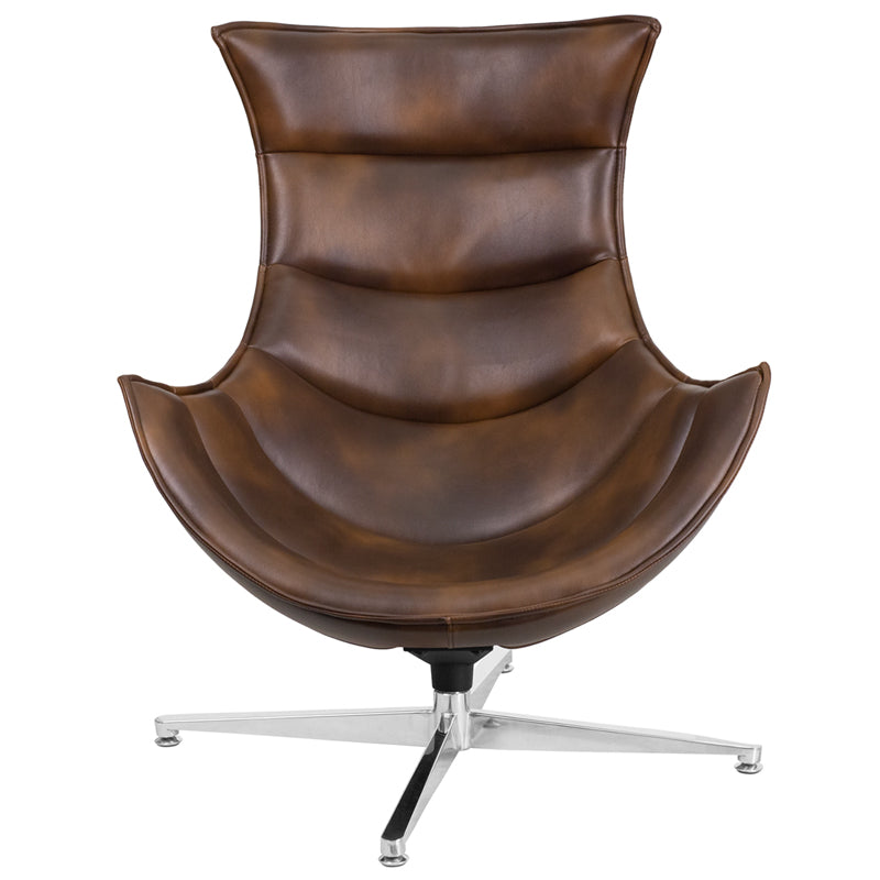 Brown Leather Cocoon Chair ZB-39-GG
