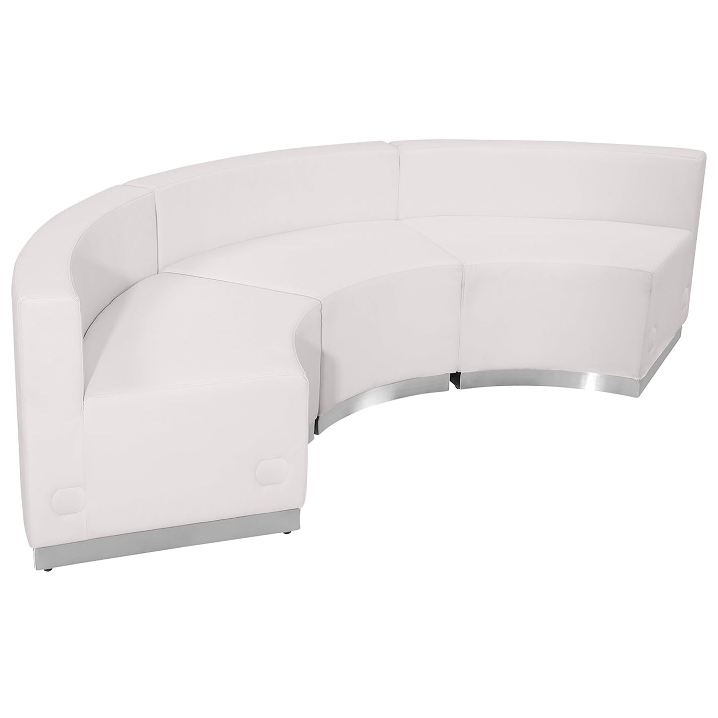 White Leather Recep Set, 3 PC ZB-803-740-SET-WH-GG