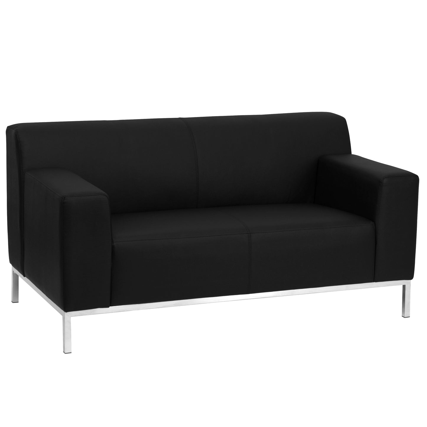 Black Leather Loveseat ZB-DEFINITY-8009-LS-BK-GG