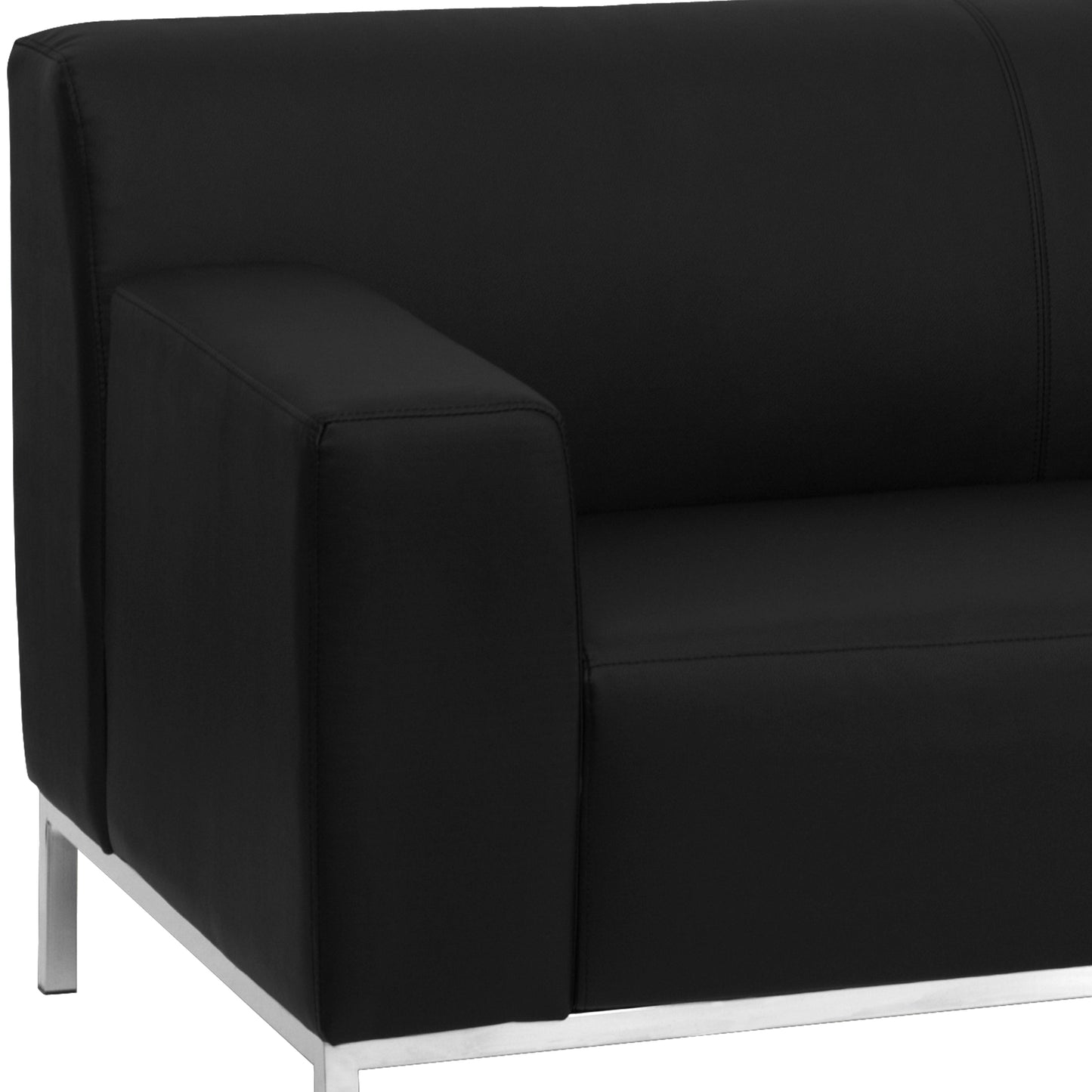 Black Leather Loveseat ZB-DEFINITY-8009-LS-BK-GG